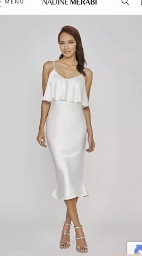 Nadine merabi white midi dress - merabi,
